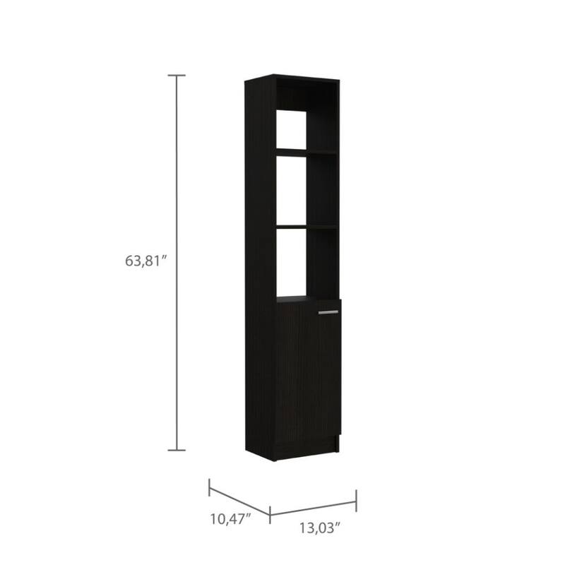 TUHOME Glover 2-Piece Bathroom Set with Linen Cabinet and Medicine Cabinet, Black