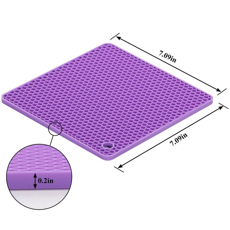 4 Pcs Silicone Trivets Mats for Hot Dishes, Pots and Pans, Hot Pads for Kitchen, Non Slip Heat Resistant Mat