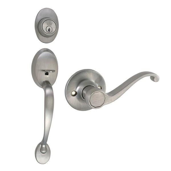 Design House 783514 Coventry Series Handleset with Single Cylinder Deadbolt - Satin Nickel