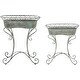 preview thumbnail 32 of 37, SAFAVIEH Hendrick Victorian Scroll Iron Outdoor Planter Set of 2.