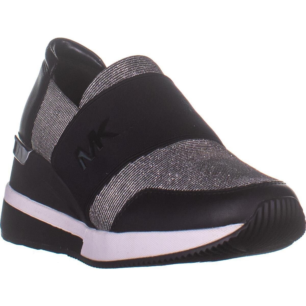michael kors sneakers black and silver