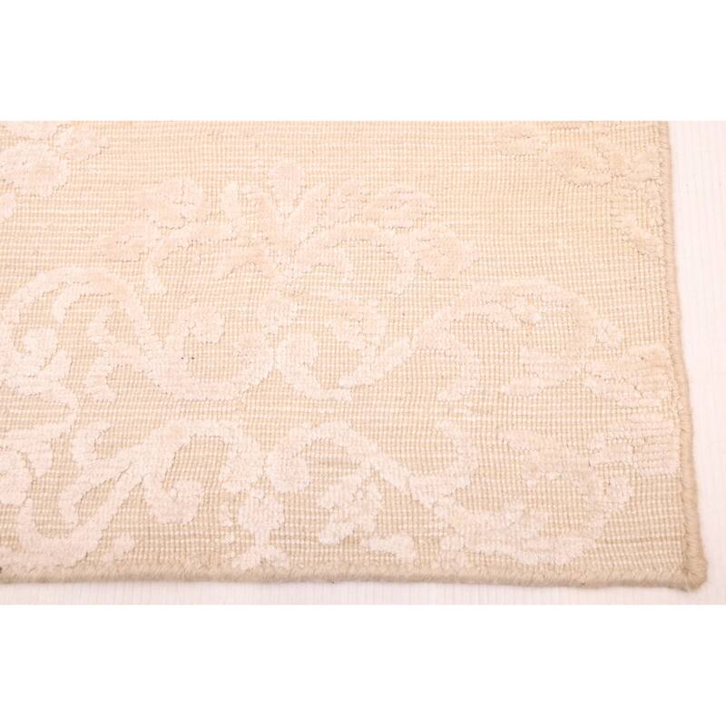 ECARPETGALLERY Hand Loomed Elysian Beige Viscose, Wool Rug - 8'3 x 11'6