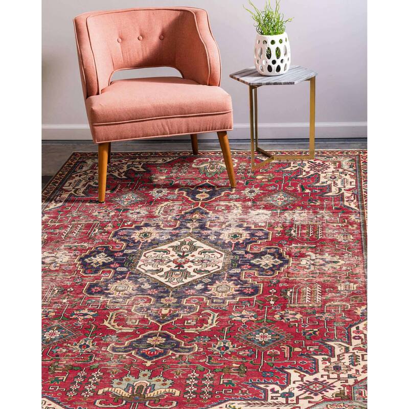 ECARPETGALLERY Hand-knotted Antalya Vintage Red Wool Rug - 6'4 x 9'0