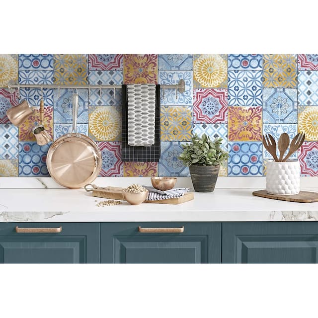 NextWall Moroccan Tile Peel and Stick Removable Wallpaper On Sale Overstock 31053546