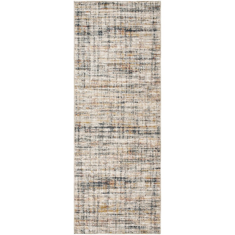 Livabliss Casual Beckham Abstract Area Rug - 2'7" x 7'3" - Taupe