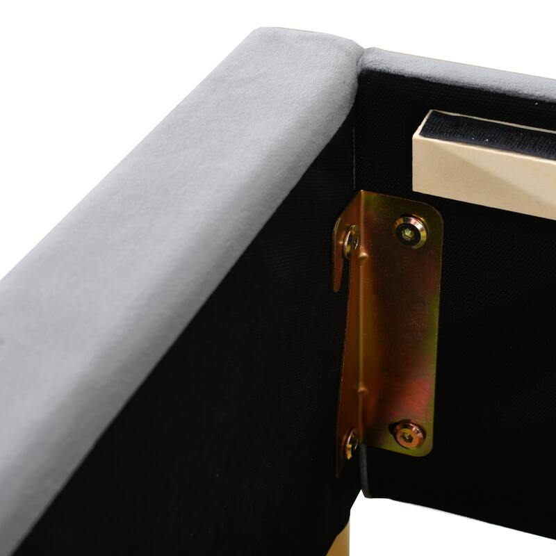 Upholstered Platform Bed with Two Outlets and USB Charging Ports