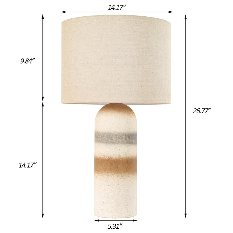 2-Pack 26"H Ceramic Accent Table Lamp with Linen Shade