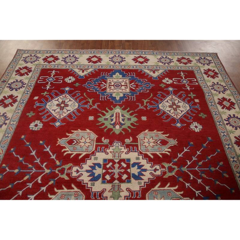 Traditional Red Kazak Area Rug Handmade Wool Carpet - 8'2" x 9'10"