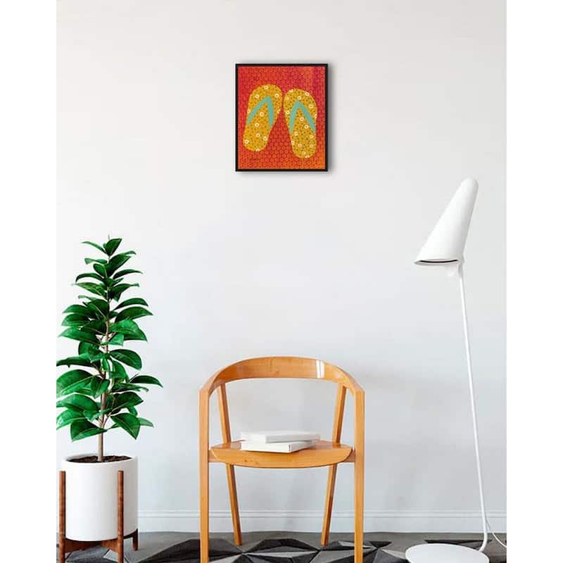 Flip Flop Fun IV Framed Poster - 12 x 18 Inch - Black