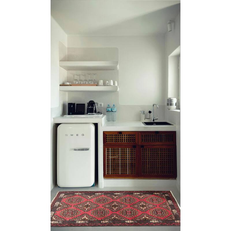 ECARPETGALLERY Hand-knotted Teimani Red Wool Rug - 2'11 x 4'6