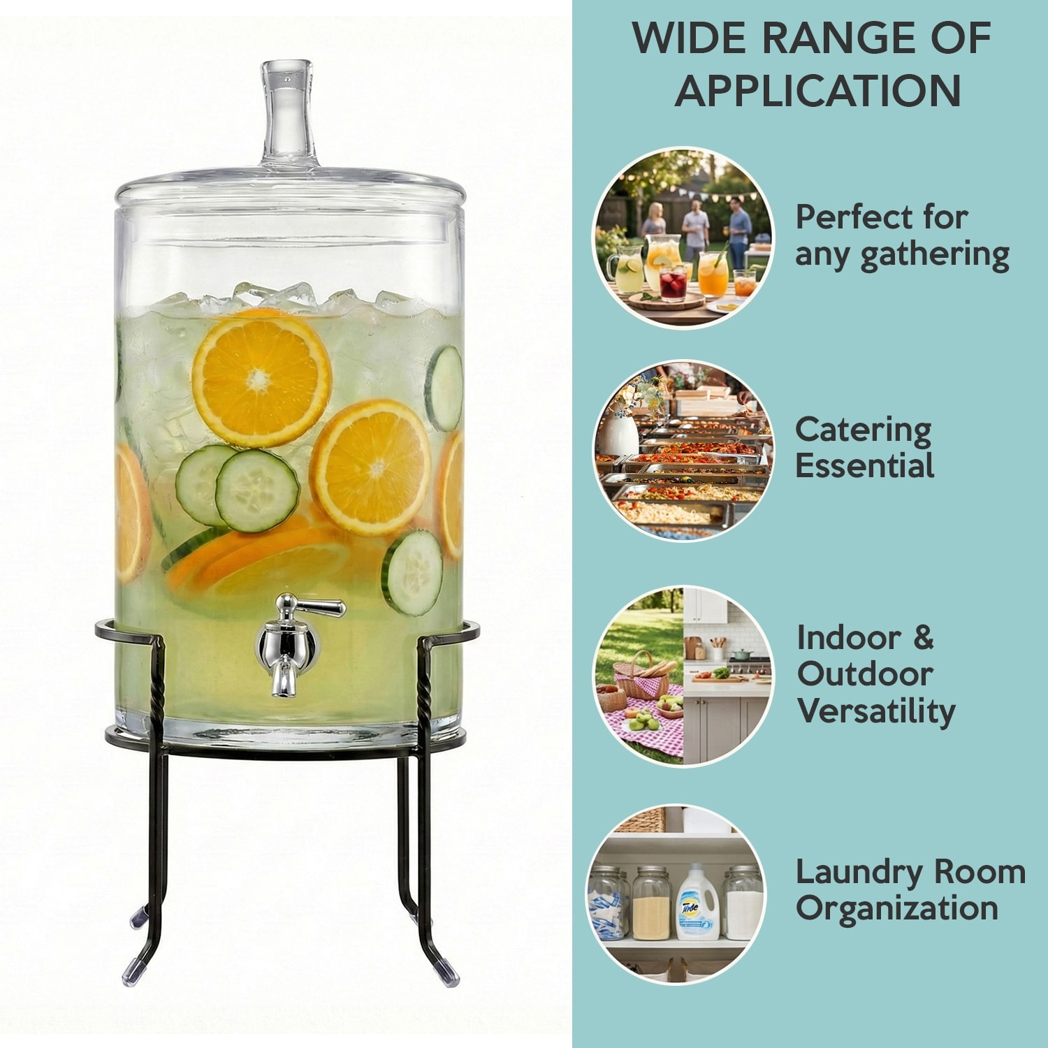 2.5-gallon Glass Beverage Dispenser with Metal Stand - On Sale - Bed Bath &  Beyond - 10704274