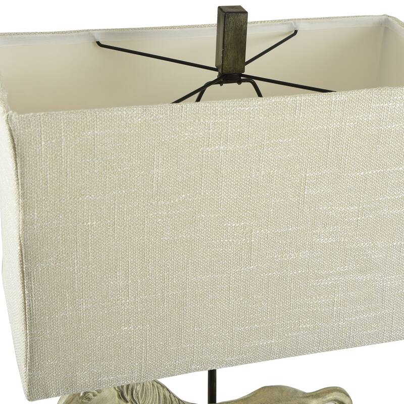 StyleCraft Dapple Gray Table Lamp - Natural Linen Softback Fabric Shade