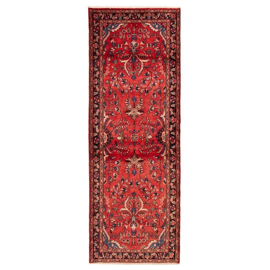 ECARPETGALLERY Hand-knotted Andelz Red Wool Rug - 3'7 x 10'2