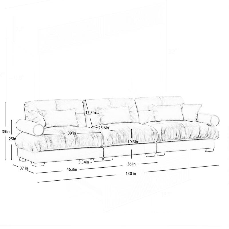 Luxurious Oversize Velvet Sofa with Multiple Pillows for Supreme Comfort