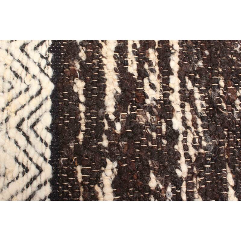 ECARPETGALLERY Braid weave Sienna Brown Wool Rug - 5'4 x 7'11