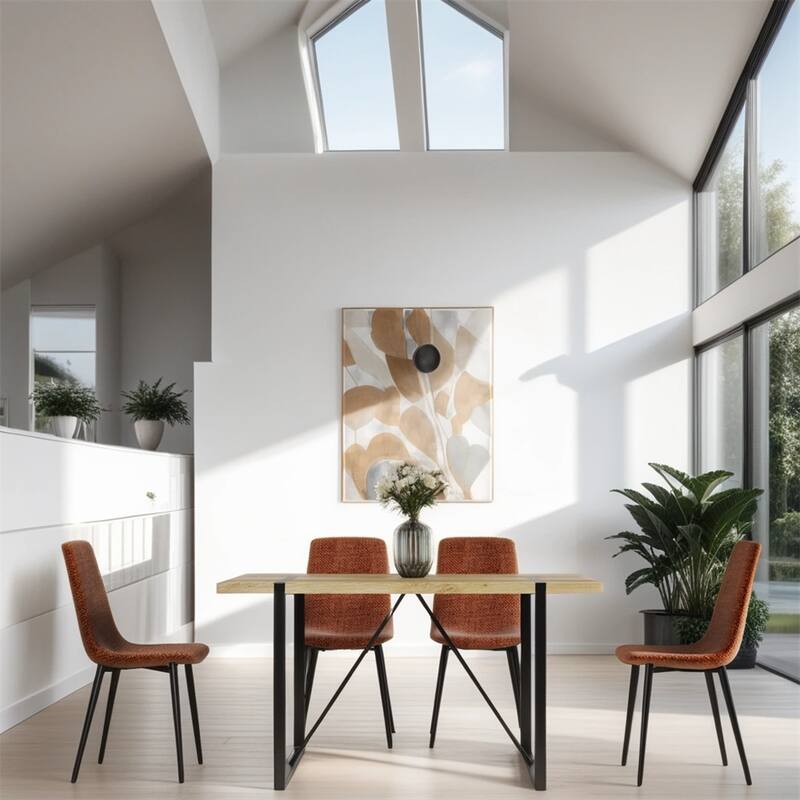 Modern Dining Room Chairs with Metal Legs(Set of 4) - N/A