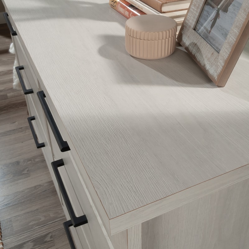 Engineered Wood Transitional Dresser with Six Spacious Drawers