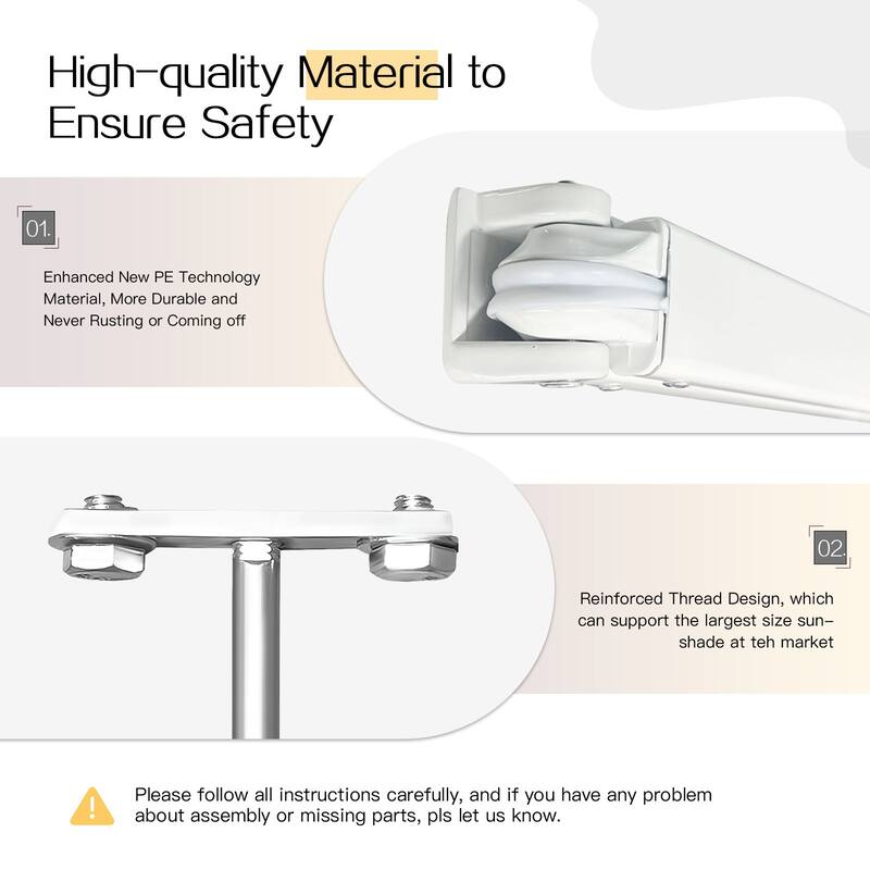 AECOJOY Manual Retractable Patio Awning Outdoor Sunshade Shelter (Cover Only)