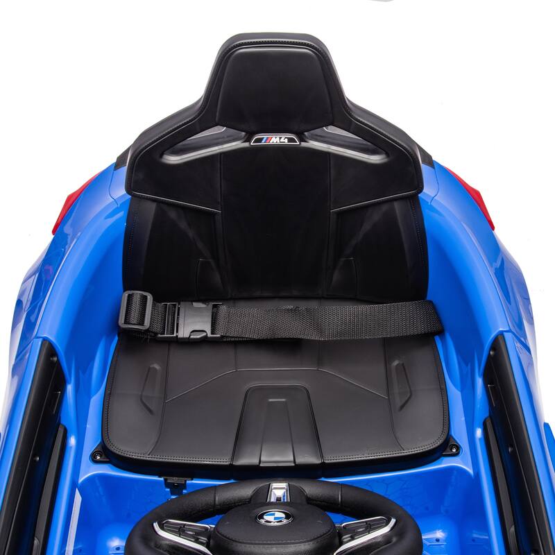BMW M4 12v Kids ride on toy car 2.4G W/Parents Remote Control,Three speed adjustable,A handle with wheels and a pull