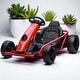 preview thumbnail 1 of 14, 24V Electric Drifting Go Kart for Kids, 8.1 MPH Ride-On Racing Toy with Safety Belt, Music, Horn & Slow Start, Ages 8-12 Red