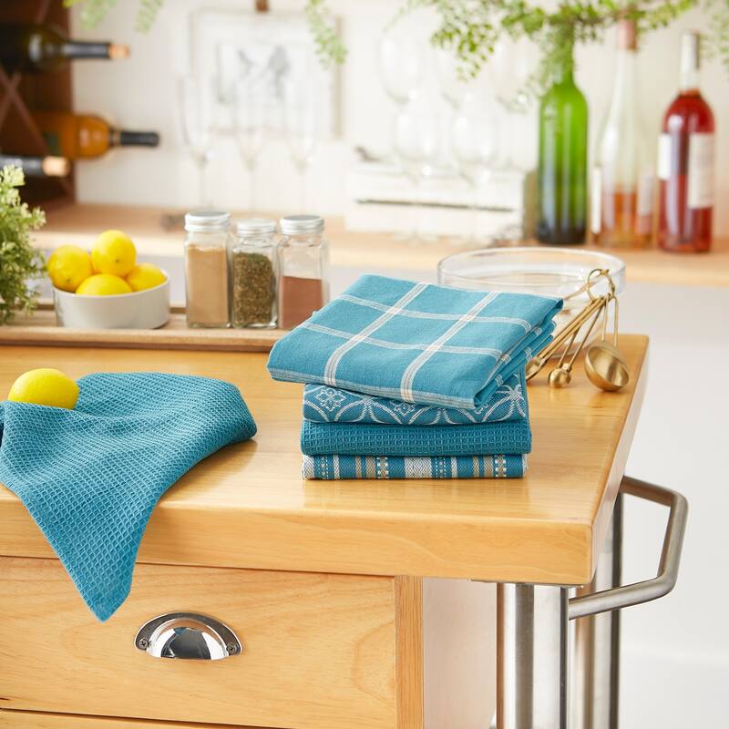 DII Assorted Kitchen Dishtowel & Dishcloths (Set of 5)
