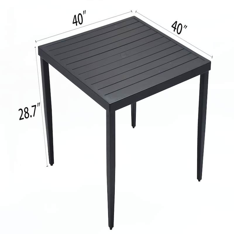 Outdoor Patio Aluminum Square Dining Table,Excluding chairs