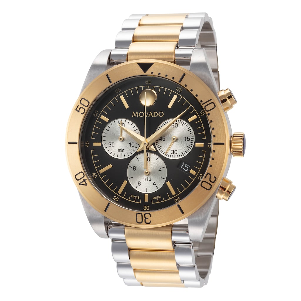 Movado Men's Sport 41mm Quartz Watch 0607994 - Silver and Gold - N/A