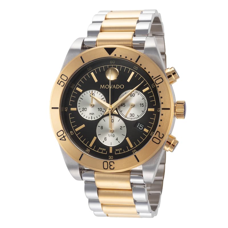 Movado Men's Sport 41mm Quartz Watch 0607994 - Silver and Gold - N/A