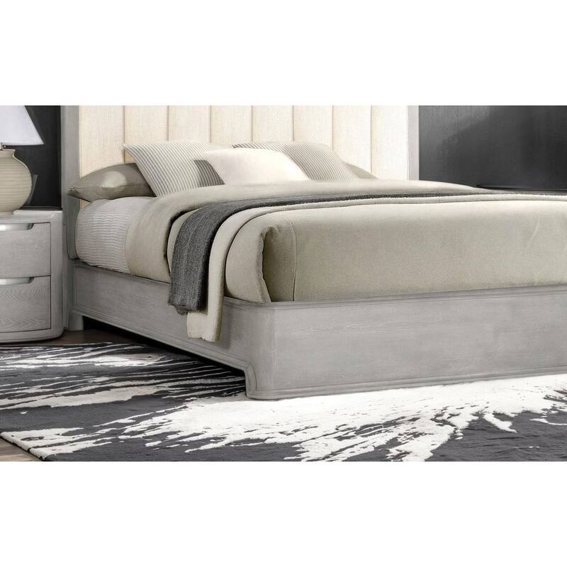 Contemporary Light Gray Finish 1PC Bed Upholstered Headboard