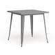 preview thumbnail 21 of 28, 31.5-inch Square Metal Indoor/Outdoor Cafe Table Silver Finish