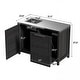 preview thumbnail 86 of 93, 100% Solid Wood Outdoor Kitchen Cabinet Set, Modular Patio BBQ Island Sideboard Buffet Pantry