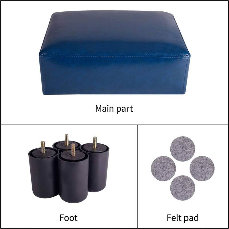 Small Ottoman Footrest PU Faux Leather