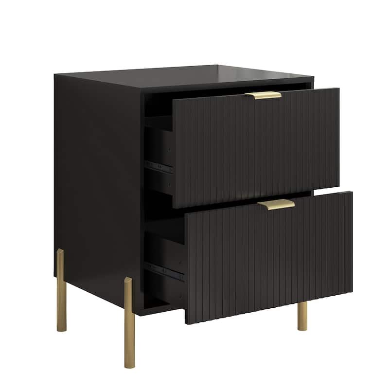 Modern 2-Drawer Nightstand Bedside Table End Table Furniture