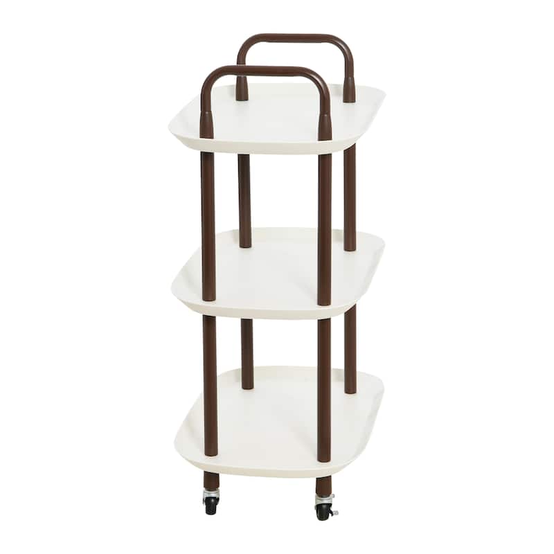 Plastic and Metal 3-Tier Trolley - N/A