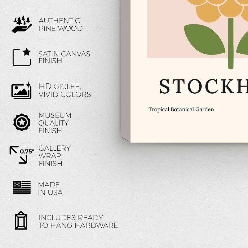 Wynwood Studio Canvas Floral and Botanical Flower Market Stockholm Green and Modern & Contemporary Wall Art Canvas Print
