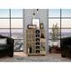 Bar Cart with 2 External Shelves, 4 Casters, 6 Wine Cubbies, and Single Door Cabinet - 23" W x14"D x 32"H