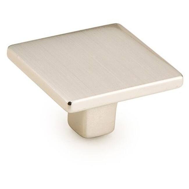 Schaub and Company Armadio Modern 1-3/8" Square Cabinet Knob - Made in - Satin Nickel