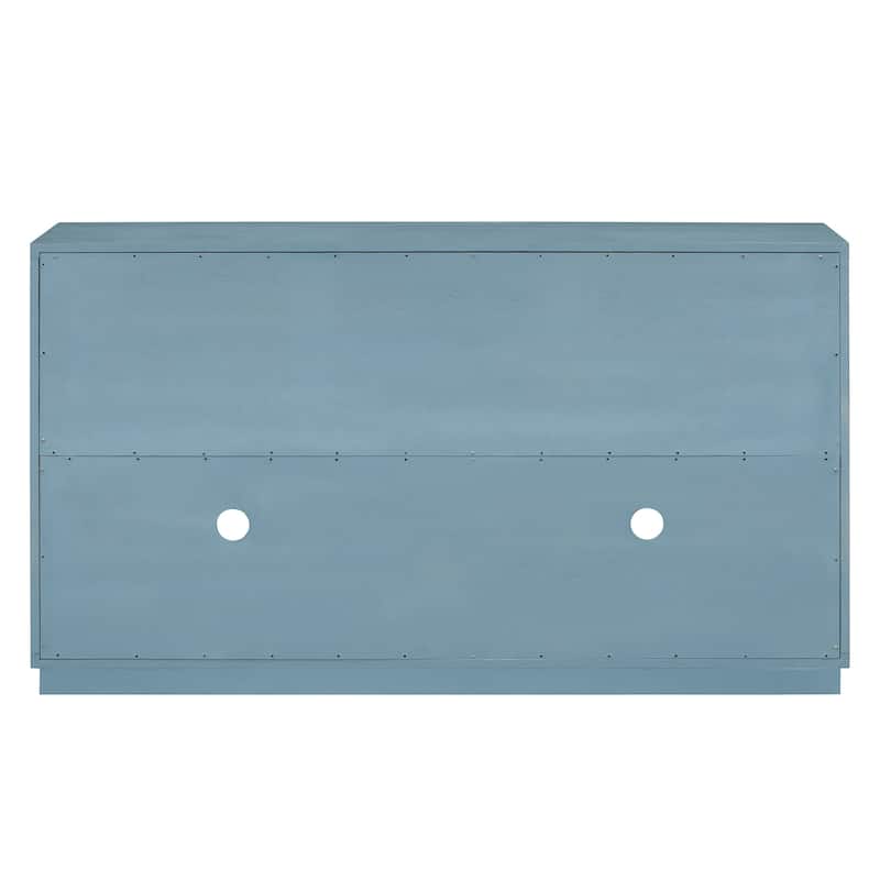 60” Farmhouse 4-Door Large Storage Vintage Sideboard with Metal Handles and Adjustable Shelves