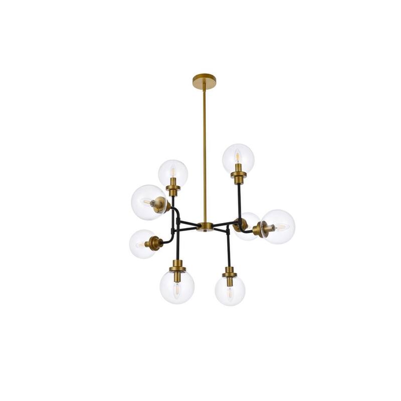 Hope 8 Light Pendant in with clear shade - 36 Inch