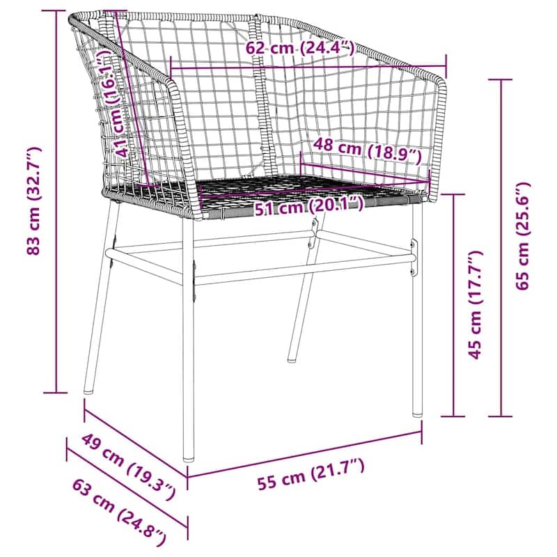 vidaXL Garden Dining Set Poly Rattan