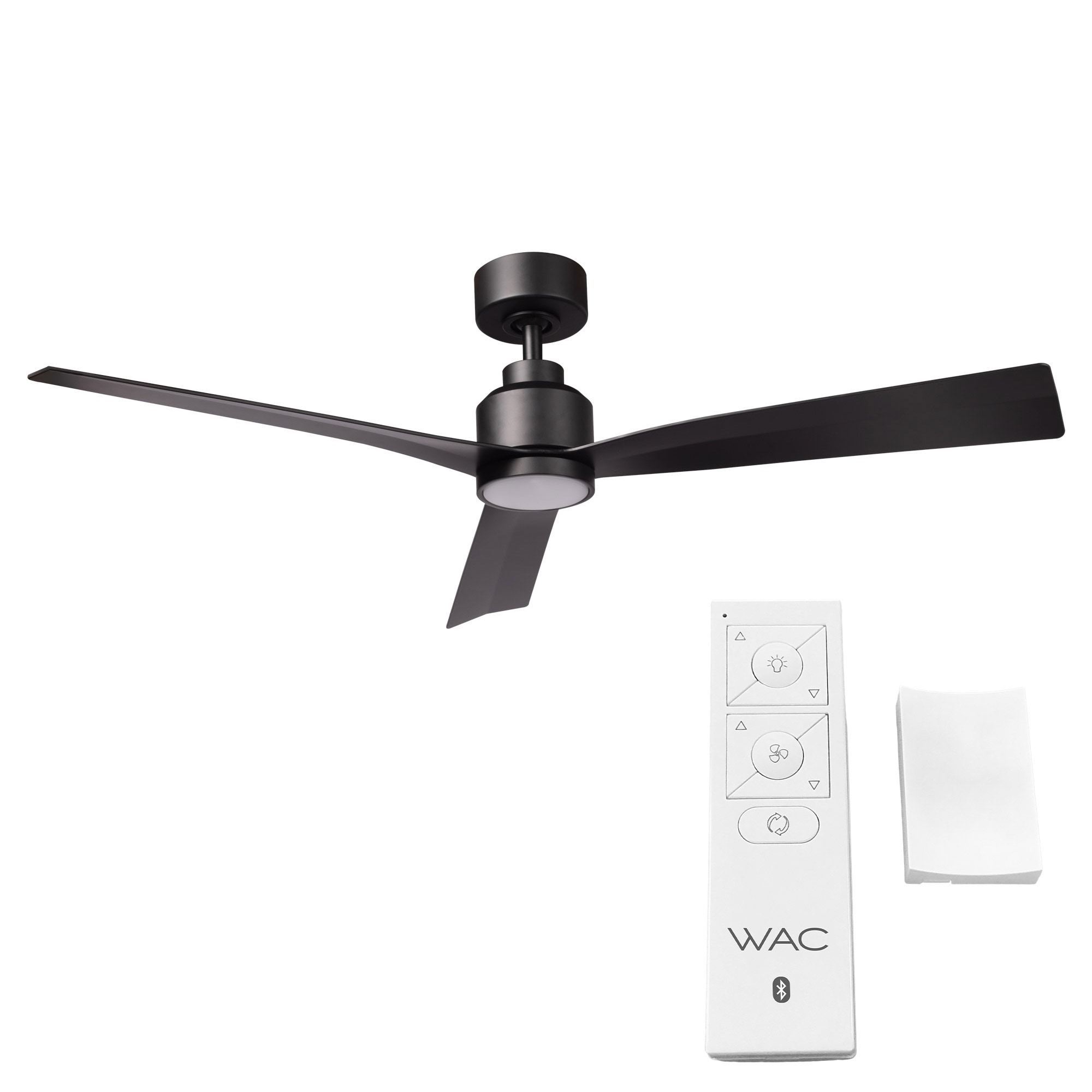 Clean Indoor and Outdoor 3-Blade 54in Smart Compatible Ceiling Fan in Matte  Black with 3000K LED Light Kit and Remote Control Bed Bath  Beyond  30997573
