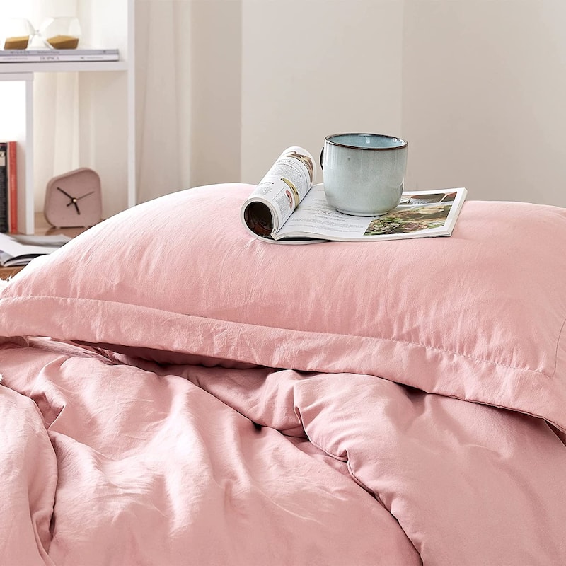 Natural Loft Oversized Comforter Set - Silver Pink