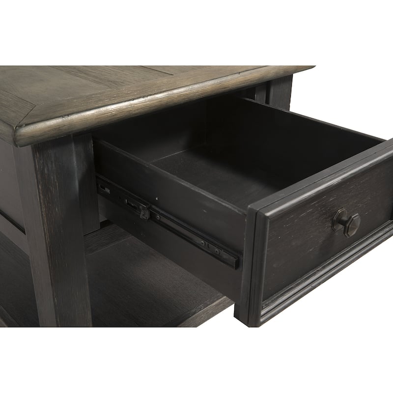 Signature Design by Ashley Tyler Creek Grayish Brown/Black Coffee Table with 2 End Tables - 46" W x 26" D x 20" H
