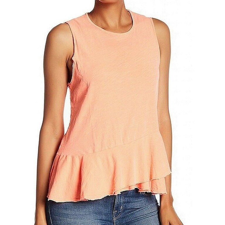 Shop Sundry Womens Top Orange Size 0 Tank Scoop Neck Peplum