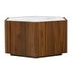 preview thumbnail 20 of 28, Christopher Knight Home Hexagonal Rustic Retro Wood Coffee Table with Marble Tops and Drawers