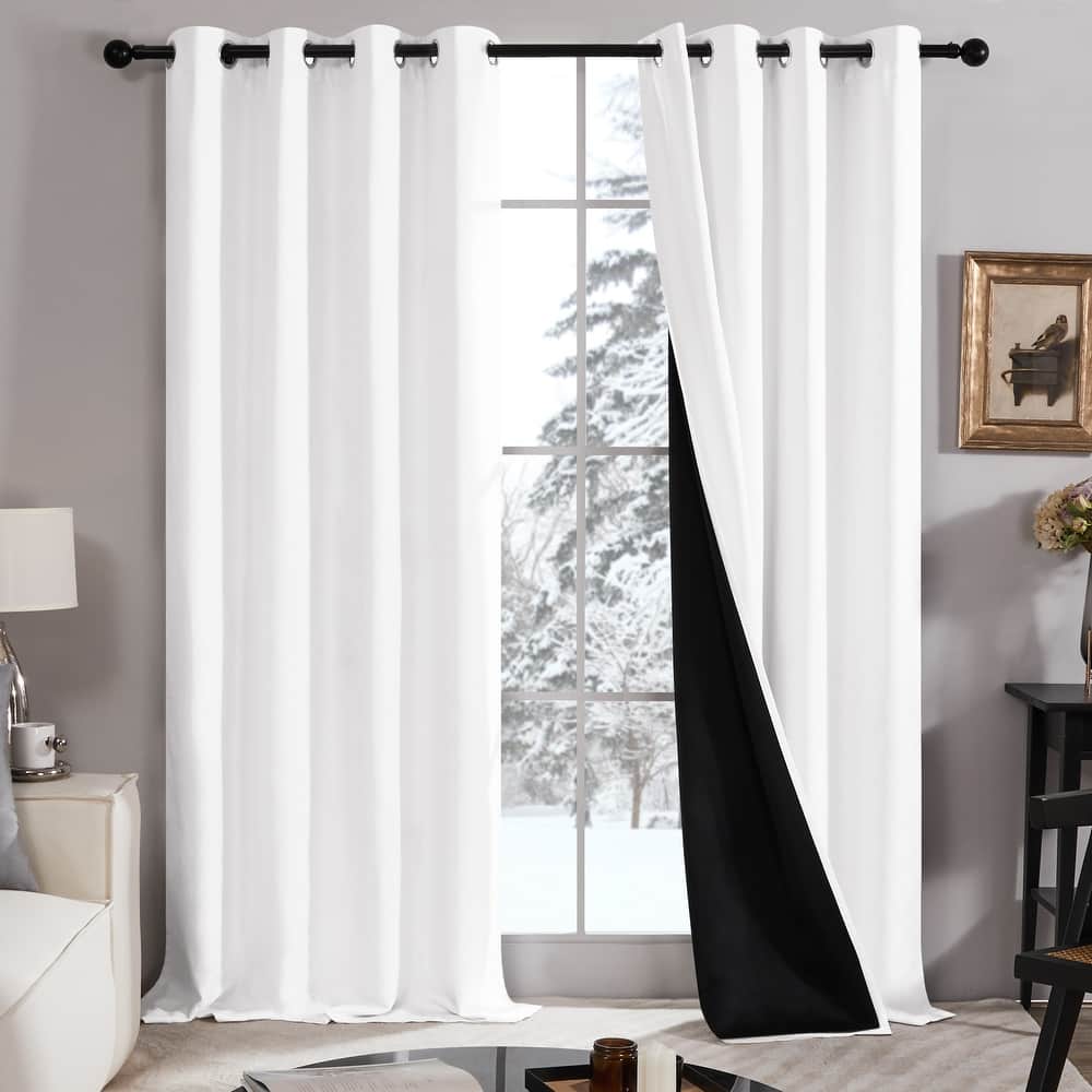 Deconovo 100 Percent Blackout with Liner Grommet Curtain (2 Panel)