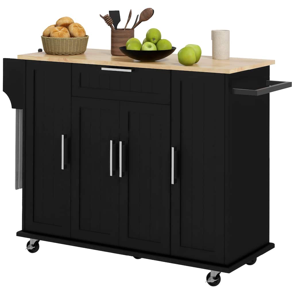 HOMCOM Kitchen Island on Wheels