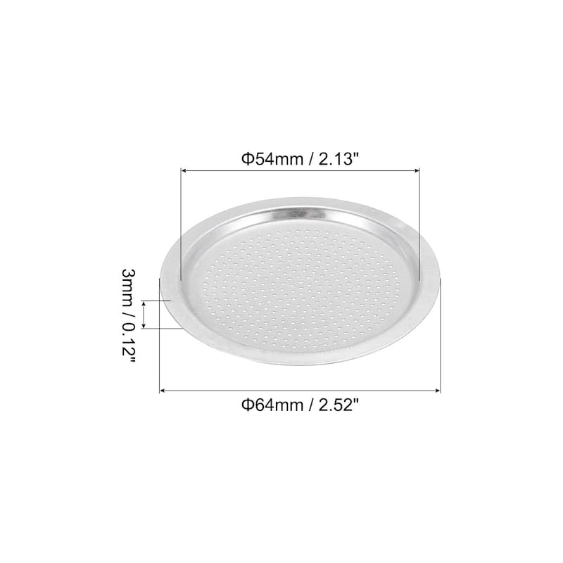 Aluminium Filter Replacement 64x53x3.4mm for 6-Cup Use Mocha Coffee Maker Pot - Silver - Silver