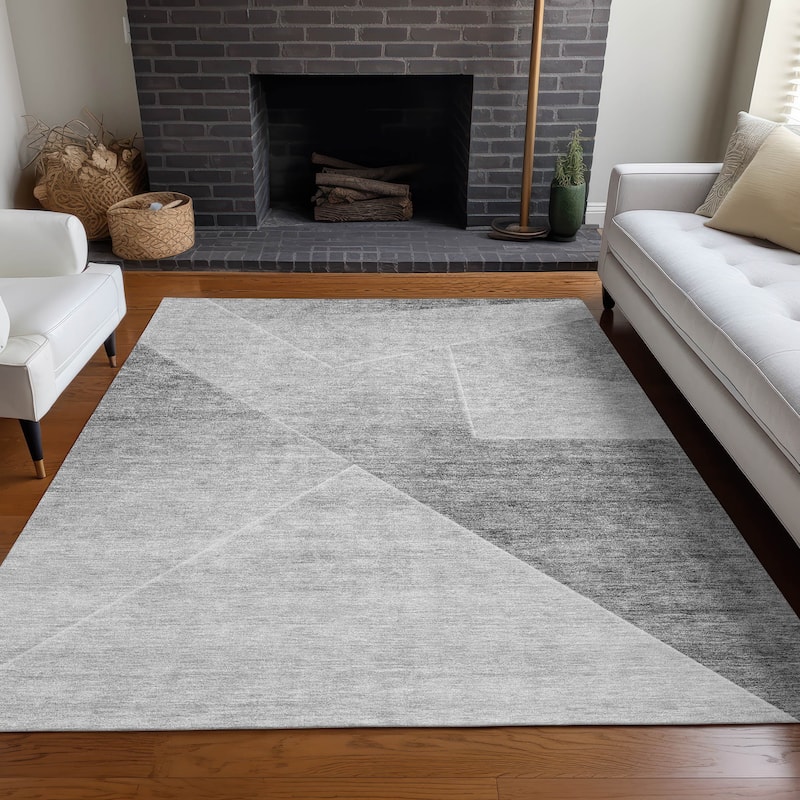 Premium Washable Super Soft Modern Mid Century Mayfield Rug - Gray - 5' x 7' 6" - Rectangle