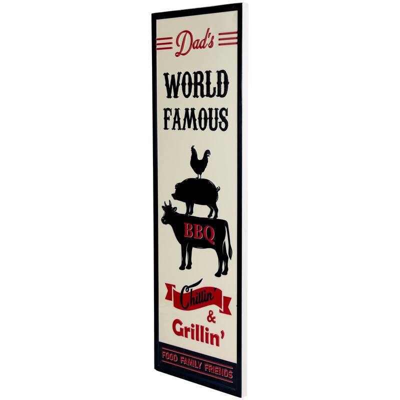 Dad's World Famous BBQ Metal Wall Sign - 23"